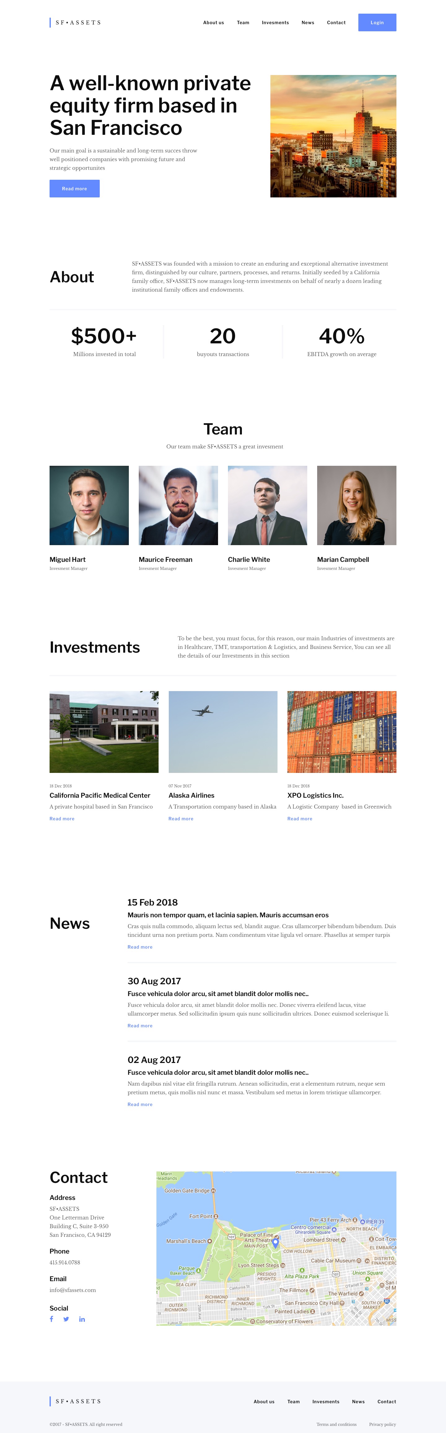 la version de escritorio de la página web de SF•assets