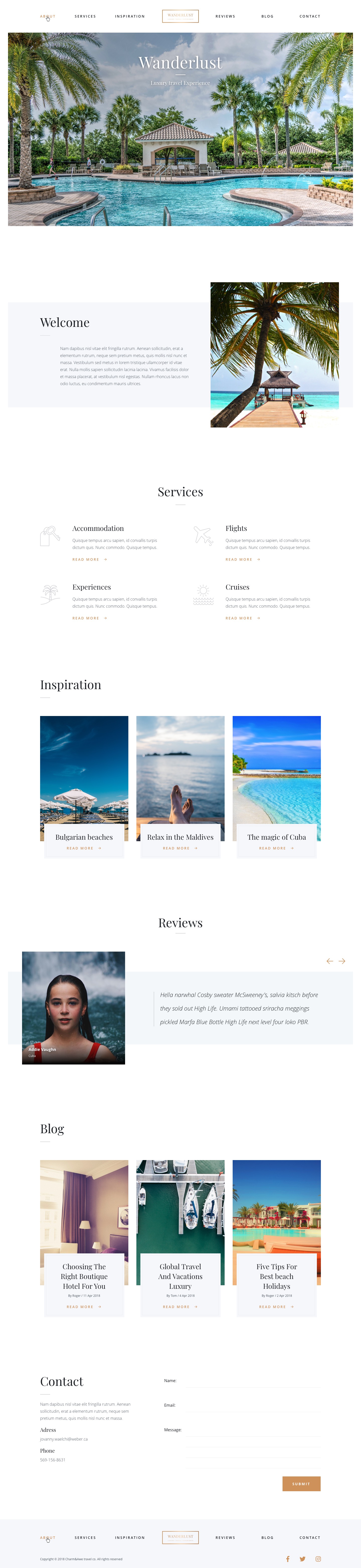 la version de escritorio de la página web de wanderlust